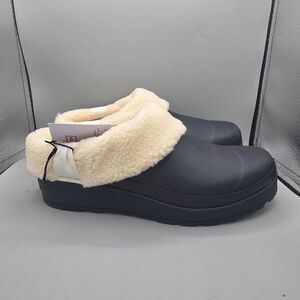 Hunter Women's Play Sherpa Insulated Clog Black Rubber Slip On Mules Size 9 NIB